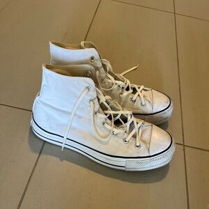 White Platform Converse